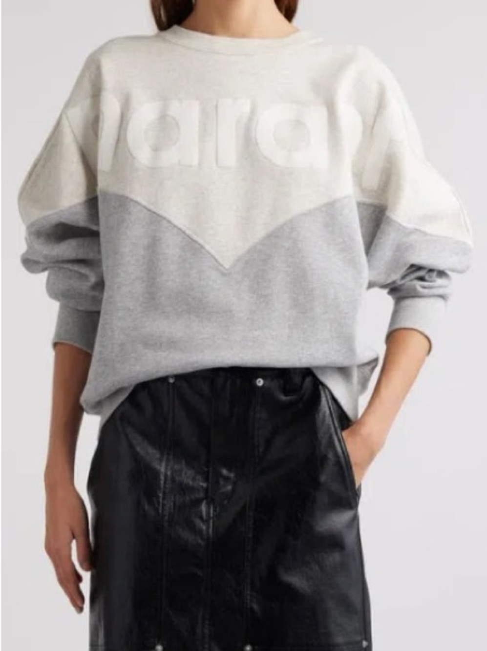Isabel Marant Etoile Houston Sweatshirt Gray Logo Pullover Size 36 Small